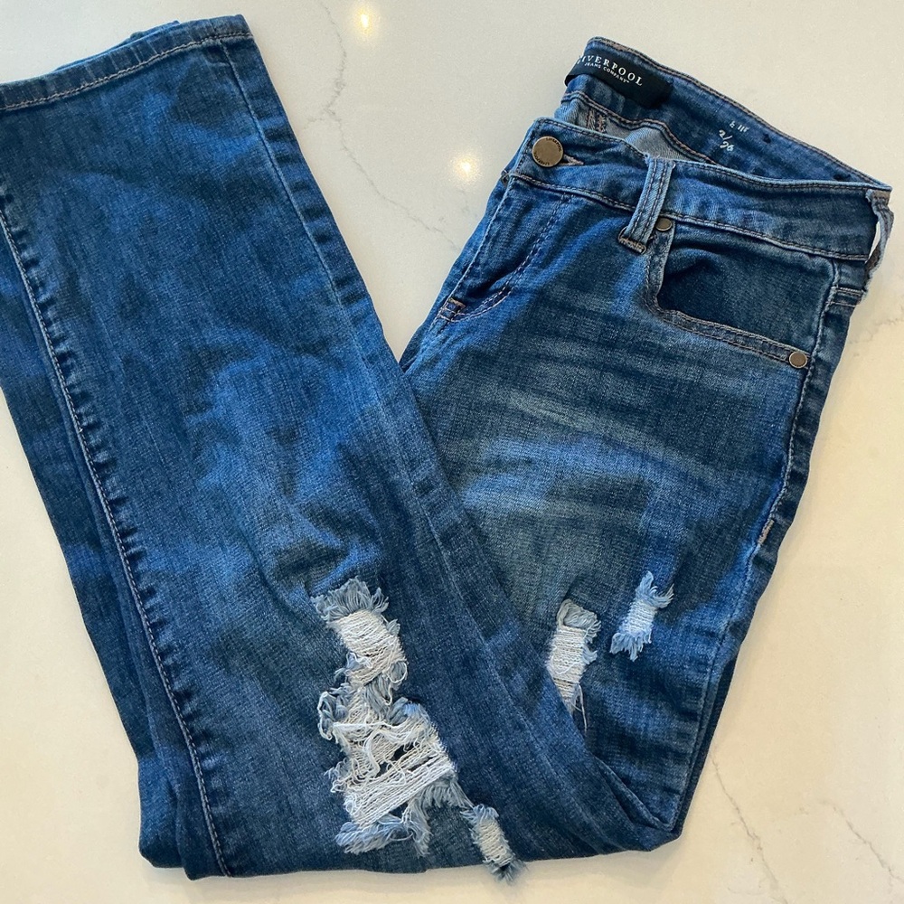 Liverpool Women's Distressed Denim Jeans